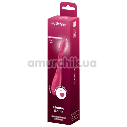 Вібратор Satisfyer Elastic Game, Battery Powered, бордовий