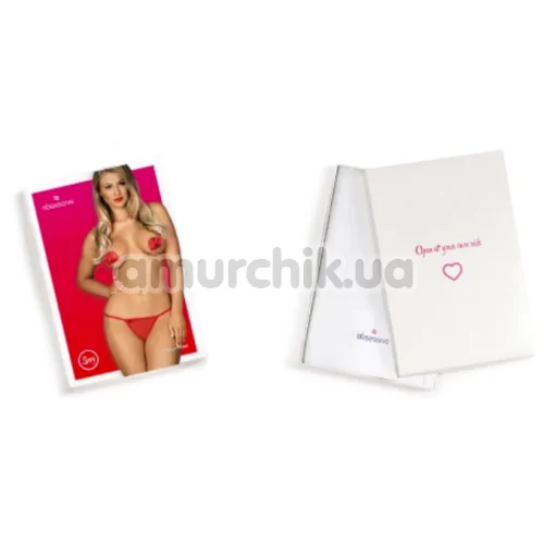 Трусики-стрінги Obsessive Giftella, червоні