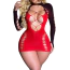 Платье Star Night Sexy Invitation Mini Dress, черно-красное - Фото №3