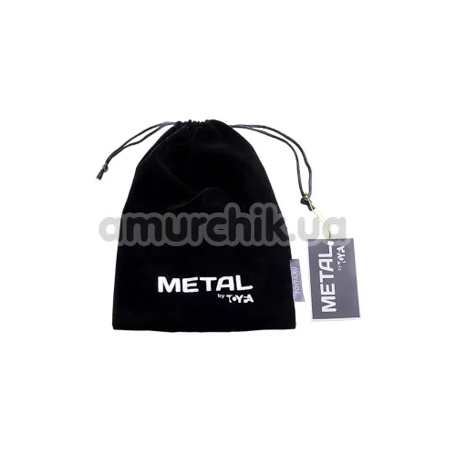 Анальная пробка с черным хвостиком Toyfa Metal 712025, серебряная