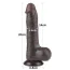 Фаллоимитатор Sliding-Skin Dual Layer Dong 8 с мошонкой, коричневый - Фото №5