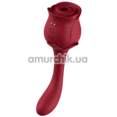 Симулятор орального секса для женщин с вибрацией Boss Series Rose, бордовый - Фото №1
