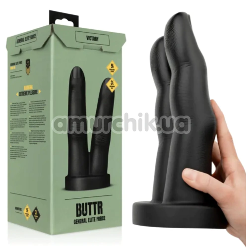 Двойной фаллоимитатор Buttr General Elite Force Victory, черный