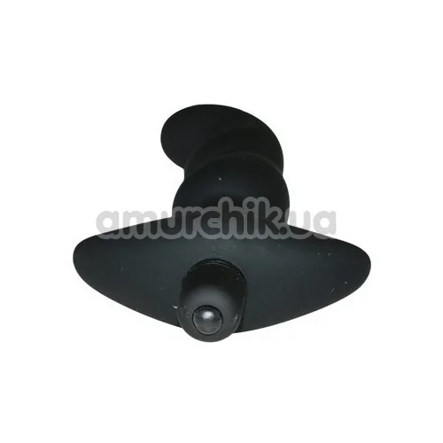 Вибростимулятор простаты Master Series Onyx Vibrating Silicone Anal Plug, черный