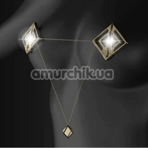 Зажимы для сосков Lockink Adjustable Metal Nipple Clamps with Heavy Pendant, золотые