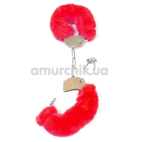 Наручники Boss Series Fetish Furry Cuffs, червоні