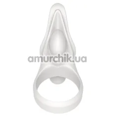 Віброкільце Power Clit Cockring Stamina, біле - Фото №1