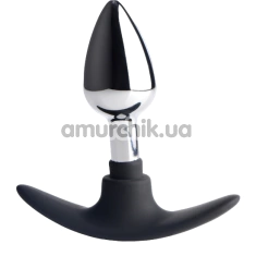 Анальна пробка Master Series Dark Invader Metal And Silicone Anal Plug S, чорна - Фото №1
