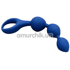 Анальная цепочка Loveshop Silicone Three Anal Beads, синяя - Фото №1