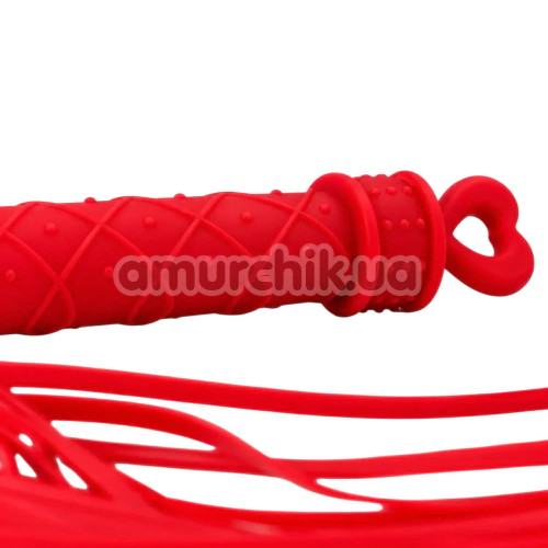 Флоггер DS Fetish Flogger Silicone Heart, красный