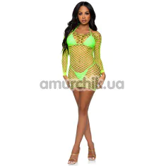 Сукня Leg Avenue Find Me In Paradise Net Mini Dress, салатова - Фото №1