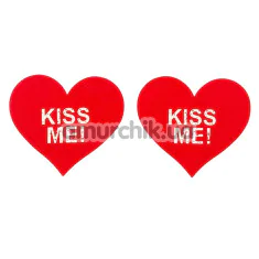Прикраси для сосків у вигляді сердечок Star Night Kiss Me, червоні - Фото №1