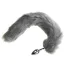 Анальная пробка с длинным серым хвостом DS Fetish Anal Plug Faux Fur Fox Tail, серебряная - Фото №1