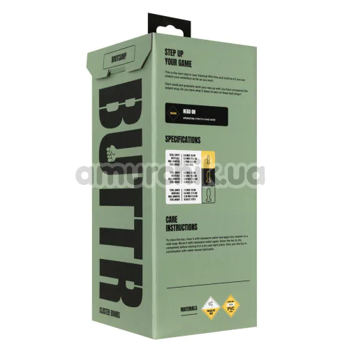 Набір з 3 анальних пробок Buttr Bootcamp Cluster Bombs, чорний