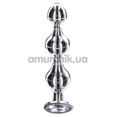 Анальный стимулятор Anal Play Diamond Star Beads Large, серебряный - Фото №1