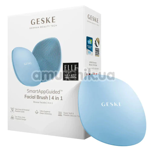Щетка для лица Geske Facial Brush 4 in 1, голубая