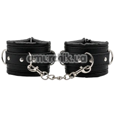 Фіксатори для рук DS Fetish Soft Hand Restraints With Chain, чорні - Фото №1