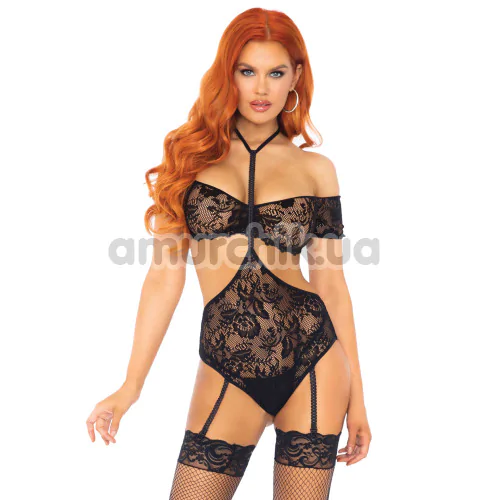 Комплект Leg Avenue Turn Me On Teddy & Bra Set, черный: топ + боди