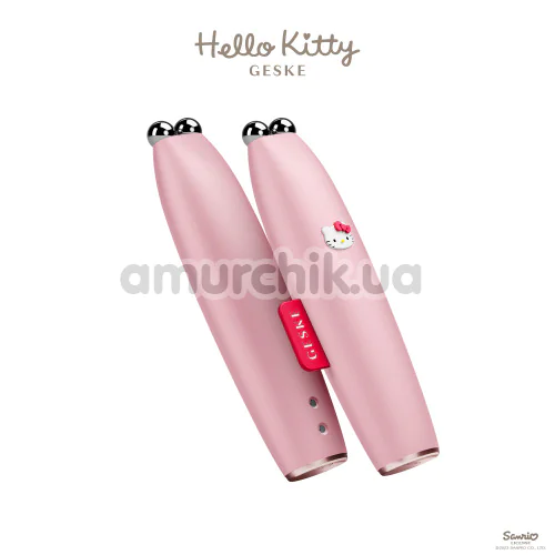 Мікрострумова ручка для підтяжки шкіри обличчя Geske MicroCurrent Face-Lift Pen 6 in 1 - Hello Kitty, світло-рожева