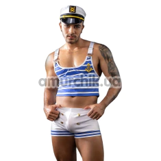 Костюм моряка JSY Sexy Lingerie 9109, блакитний: труси-боксери + майка + кашкет - Фото №1