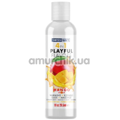 Лубрикант с согревающим эффектом Swiss Navy 4 in 1 Playful Flavors Mango - манго, 29.5 мл - Фото №1