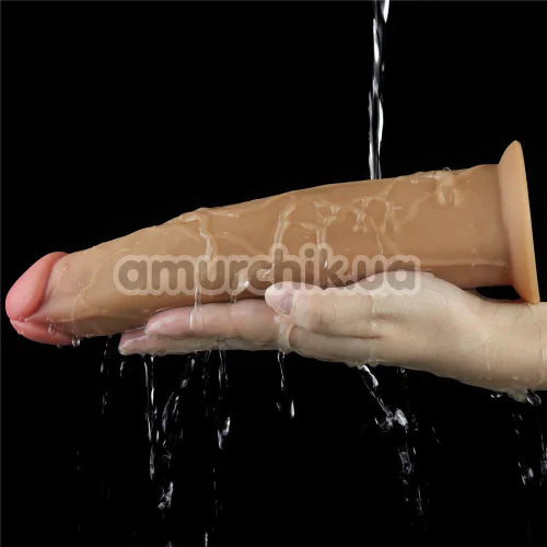 Вибратор с ротацией Dual-Layered Silicone Nature Cock LV410211, телесный