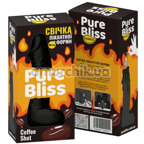 Свічка у вигляді пеніса Pure Bliss Big Coffee Shot - кава, чорна