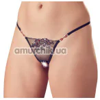Трусики-стринги String Rose Beads, черные - Фото №1
