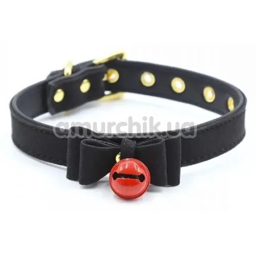 Нашийник Loveshop Bow and Bell, чорний - Фото №1