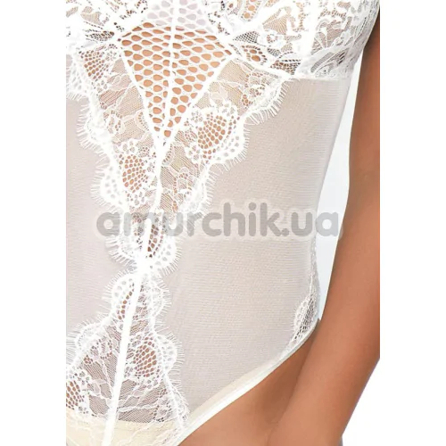 Боди Leg Avenue Lace And Sheer Mesh Teddy, белое
