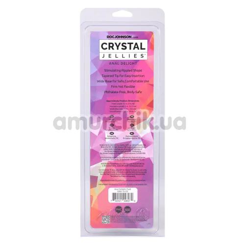 Анальная пробка Crystal Jellies Anal Delight 5, бирюзовая