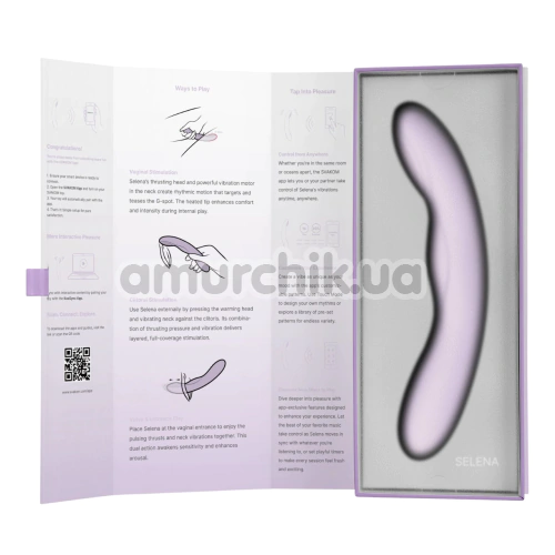 Вібратор для точки G з поштовхами і підігрівом Svakom Selena, фіолетовий