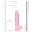 Фалоімітатор Realrock Crystal Clear Dildo Realistic 8, рожевий - Фото №6