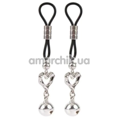 Зажимы для сосков Senuelo Heart Echo Nipple Clamps, серебряные - Фото №1