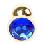 Анальна пробка з синім кристалом Exclusivity Jewellery Gold Plug, золота - Фото №2