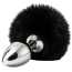 Анальна пробка з чорним хвостиком DS Fetish Metal Plug With Bunny Tail, срібна - Фото №2