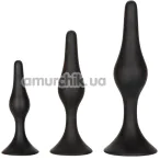 Набор анальных пробок Silicone Anal Starter Kit, черный - Фото №1