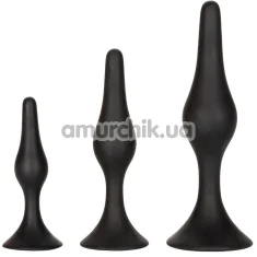Набор анальных пробок Silicone Anal Starter Kit, черный - Фото №1