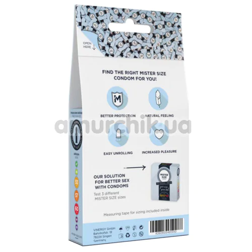 Mister Size Test Set 53 57 60 + Measuring Tape, 3 шт