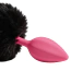 Анальна пробка з рожевим кристалом і чорним хвостиком Alume Silicone Plug With Tail S, рожева - Фото №9