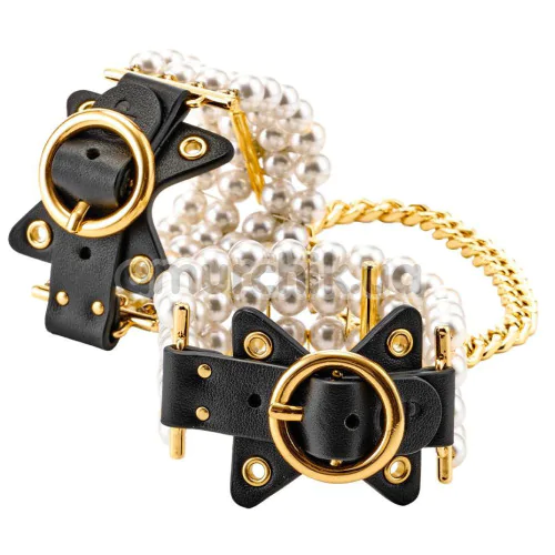 Фиксаторы для рук Guilty Pleasure Soiree Pearl Handcuffs, черно-золотые - Фото №1