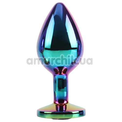Анальная пробка с радужным кристаллом Matrix Mont Rainbow Gem Butt Plug M, радужная