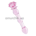 Фалоімітатор Glaze Glass Rosebud Beaded Dildo 8, рожевий - Фото №1