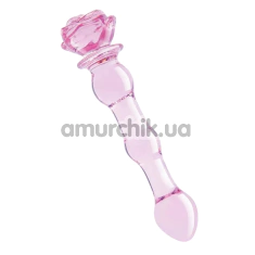 Фаллоимитатор Glaze Glass Rosebud Beaded Dildo 8, розовый - Фото №1