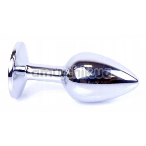 Анальная пробка со светло-розовым кристаллом Exclusivity Jewellery Silver Plug, серебряная