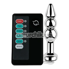 Анальна пробка з електростимуляцією Alume Metal Beaded Electro StimPlug, срібна - Фото №1