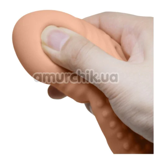 Насадка на пенис с вибрацией Pretty Love Brad, темно-телесная