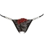 Трусики-стрінги String Rose Crotchless, чорні - Фото №3