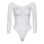 Боді Leg Avenue Snap Crotch Thong Back Teddy, біле - Фото №3
