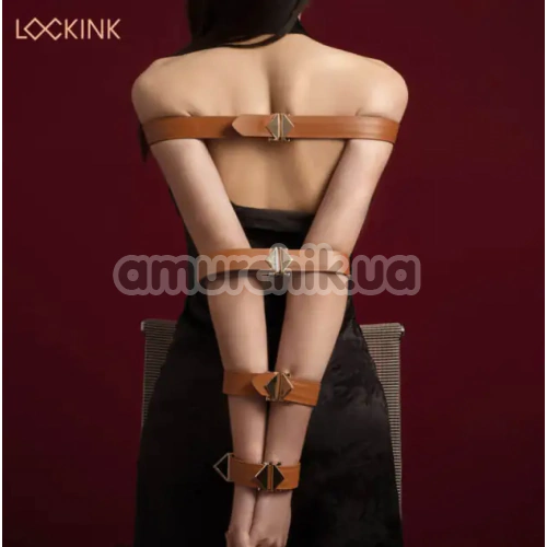 Бондажний набор Lockink 8-Bondage-Straps Restraint Set, коричневый